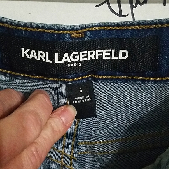 Karl Lagerfeld Blue Women's Jeans, Size:6, Measurements In Pictures - Picture 4 of 11